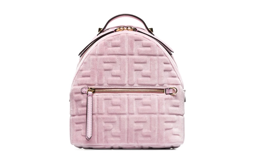 FENDI Pink Velvet FF Logo Backpack is the Perfect Summer Bag ! - Dope ...