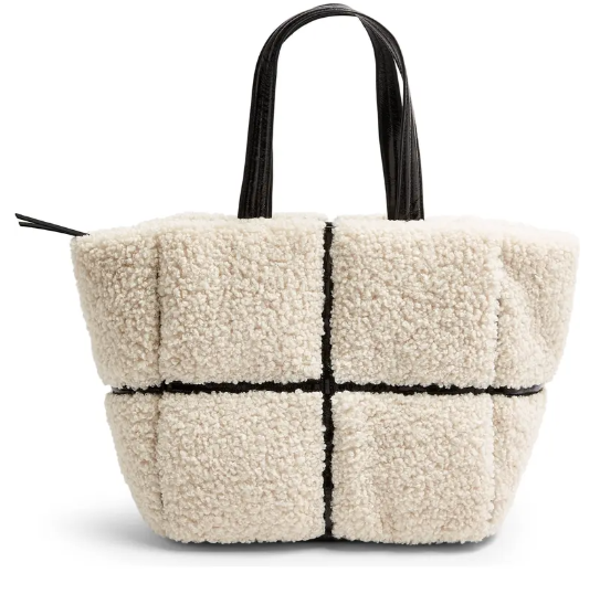 stylish handbags for the winter season for your best winter outfits. Topshop - Faux Fur & Vinyl Tote Bag
