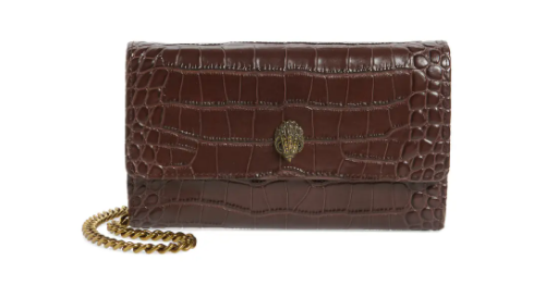 stylish handbags for the winter season for your best winter outfits. Kurt Geiger London Kensington Croc Embossed Leather Wallet on a Chain