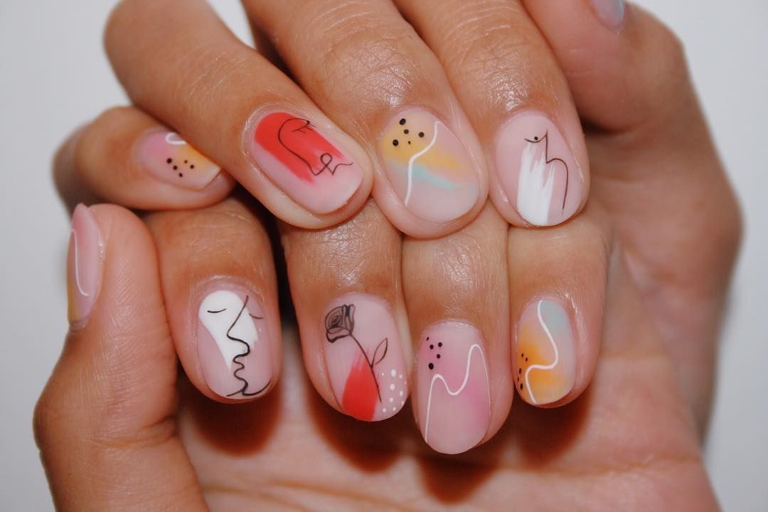 Neutral Abstract Nail Art Instagram - wide 7