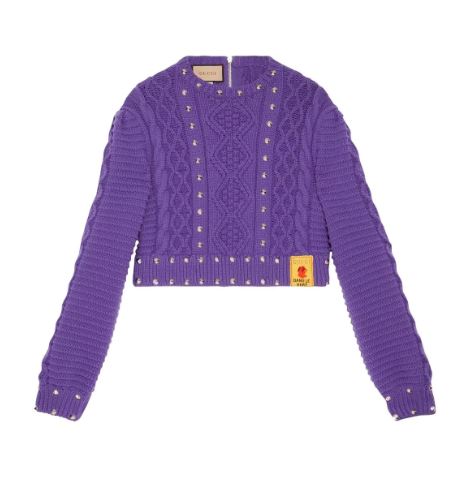 gucci studded wool jumper