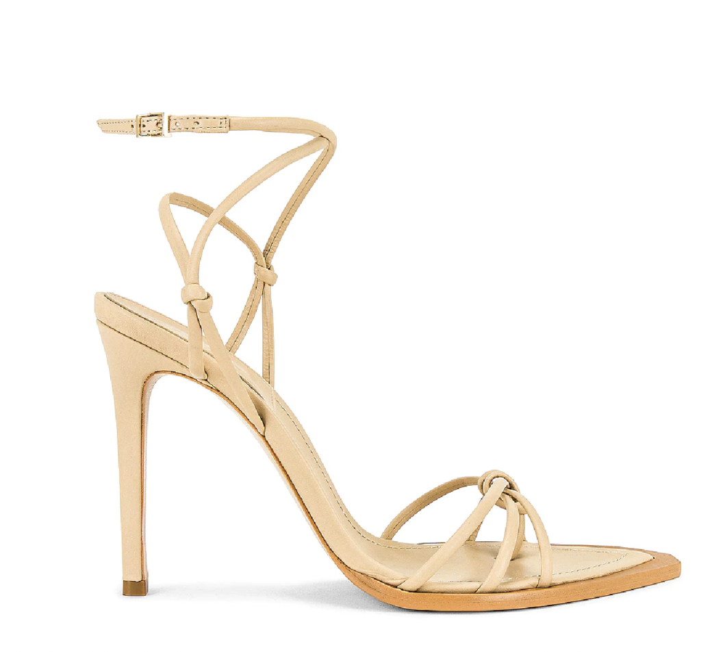 subtle chic outfit Inso picture tan strap heels